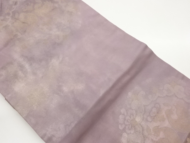 引箔向かい鳥に花唐草模様織出し名古屋帯
